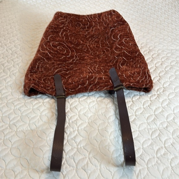 Jim Thompson Quilted Textured Velour Hobo Bag W/ Leather Straps Raw Silk Lining - Picture 10 of 11